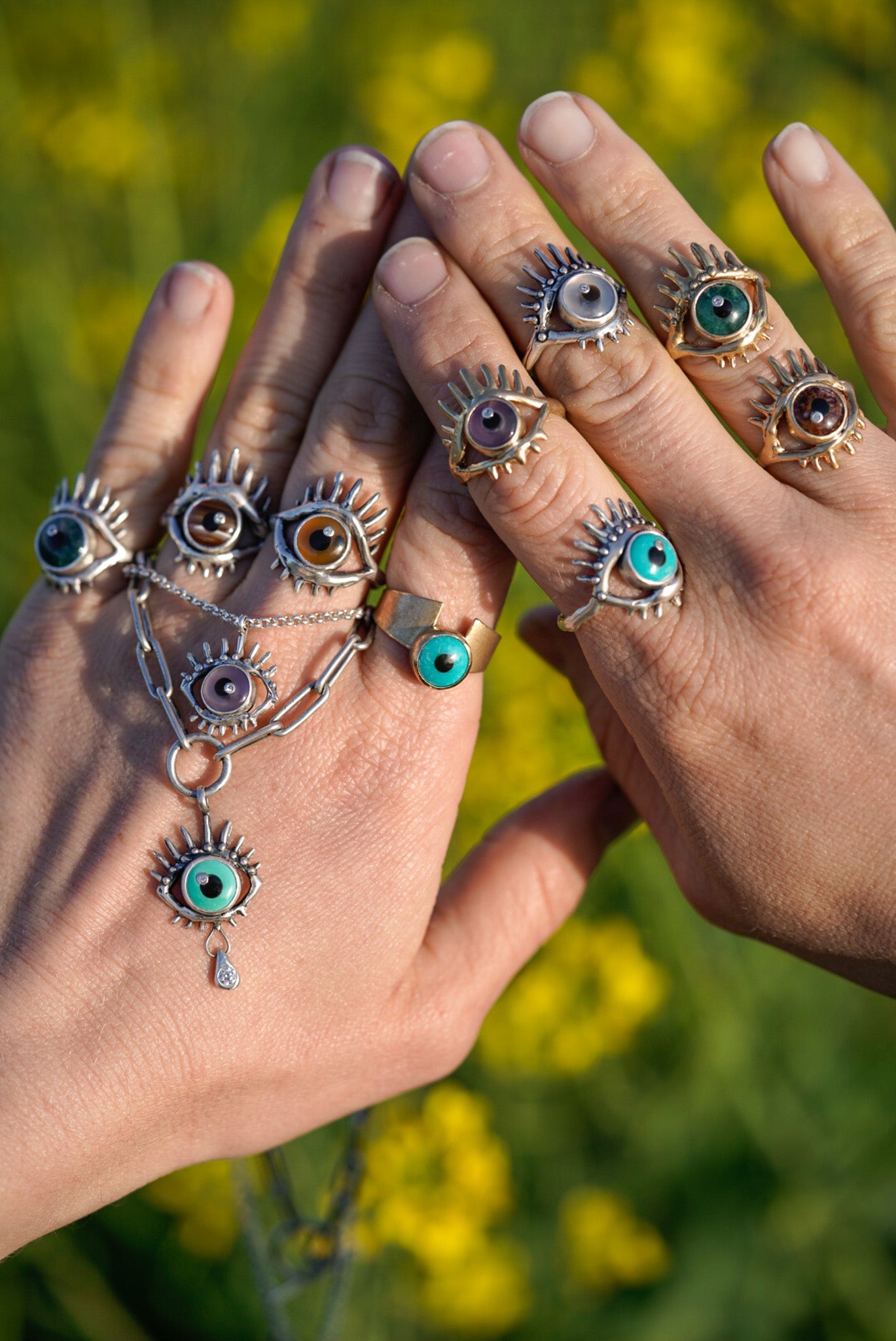 The Eye Ring Sterling Silver - Size 8.5