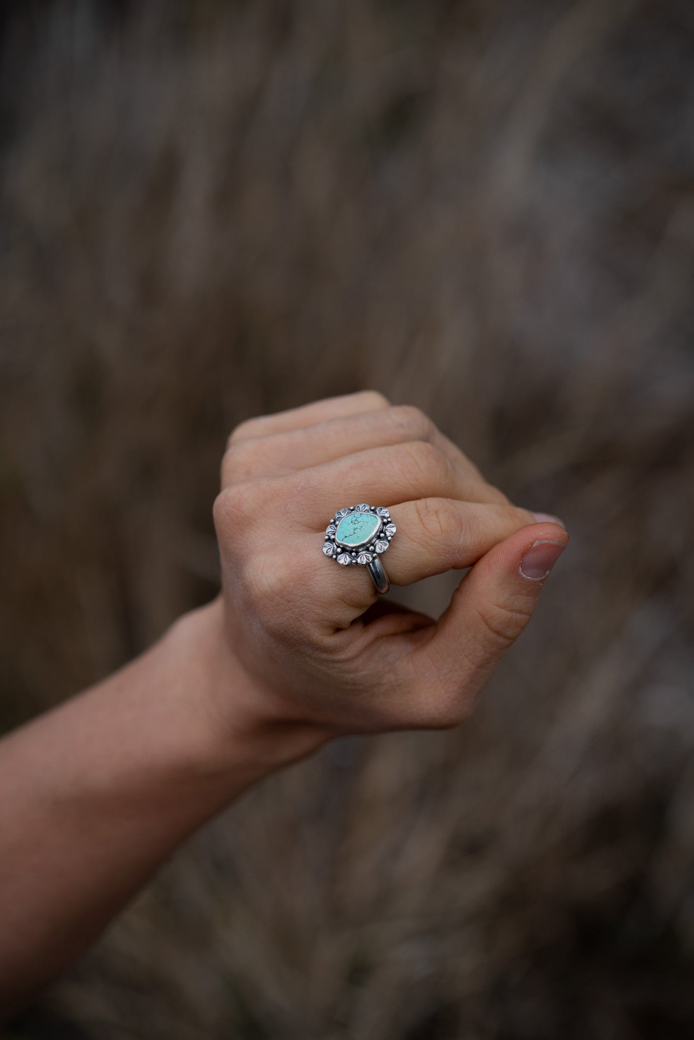 Blue Moon Turquoise Ring - Size 7.25