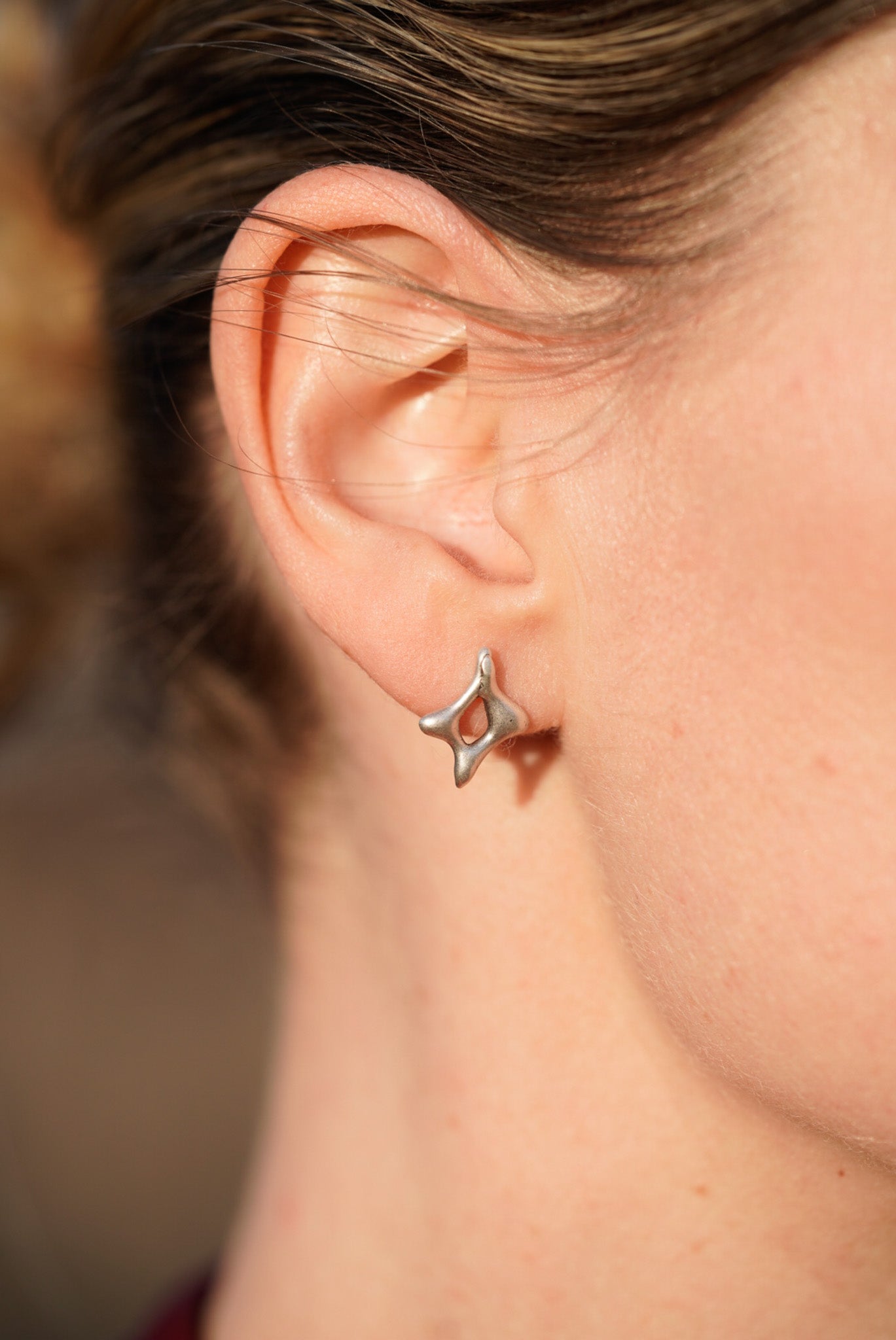 Unbound Cross Studs - Sterling Silver