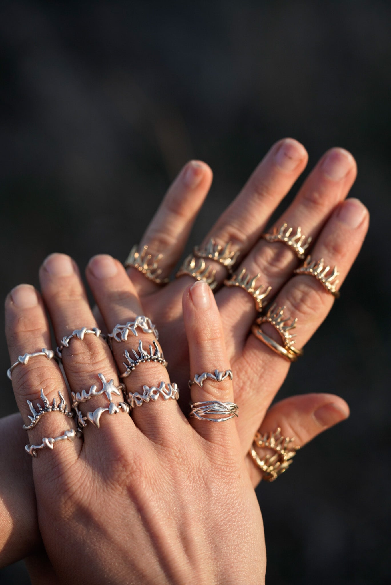 Wild Hearts Ring - Sterling Silver Size 8.5