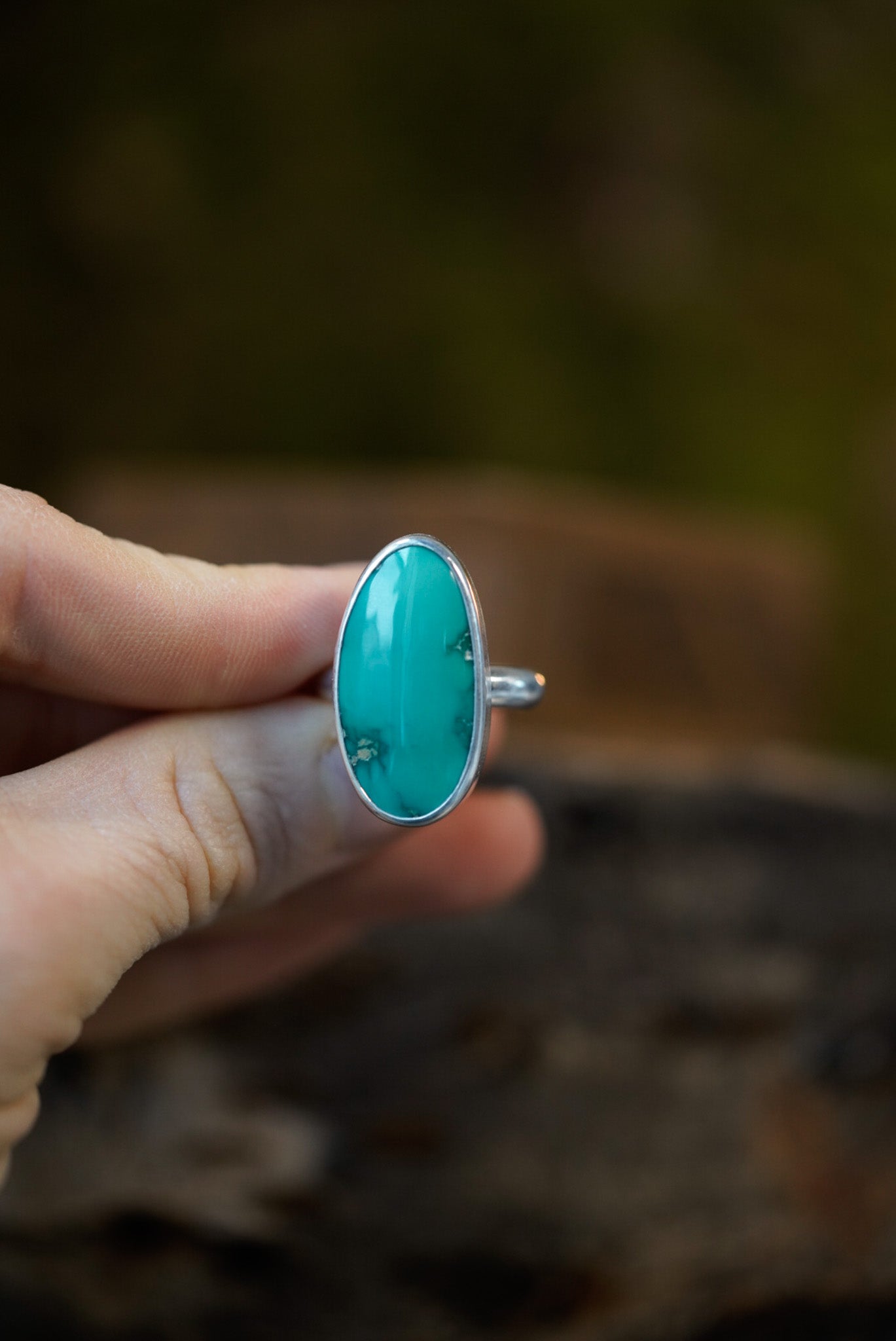 Turquoise Simple Statement Ring - Size 8