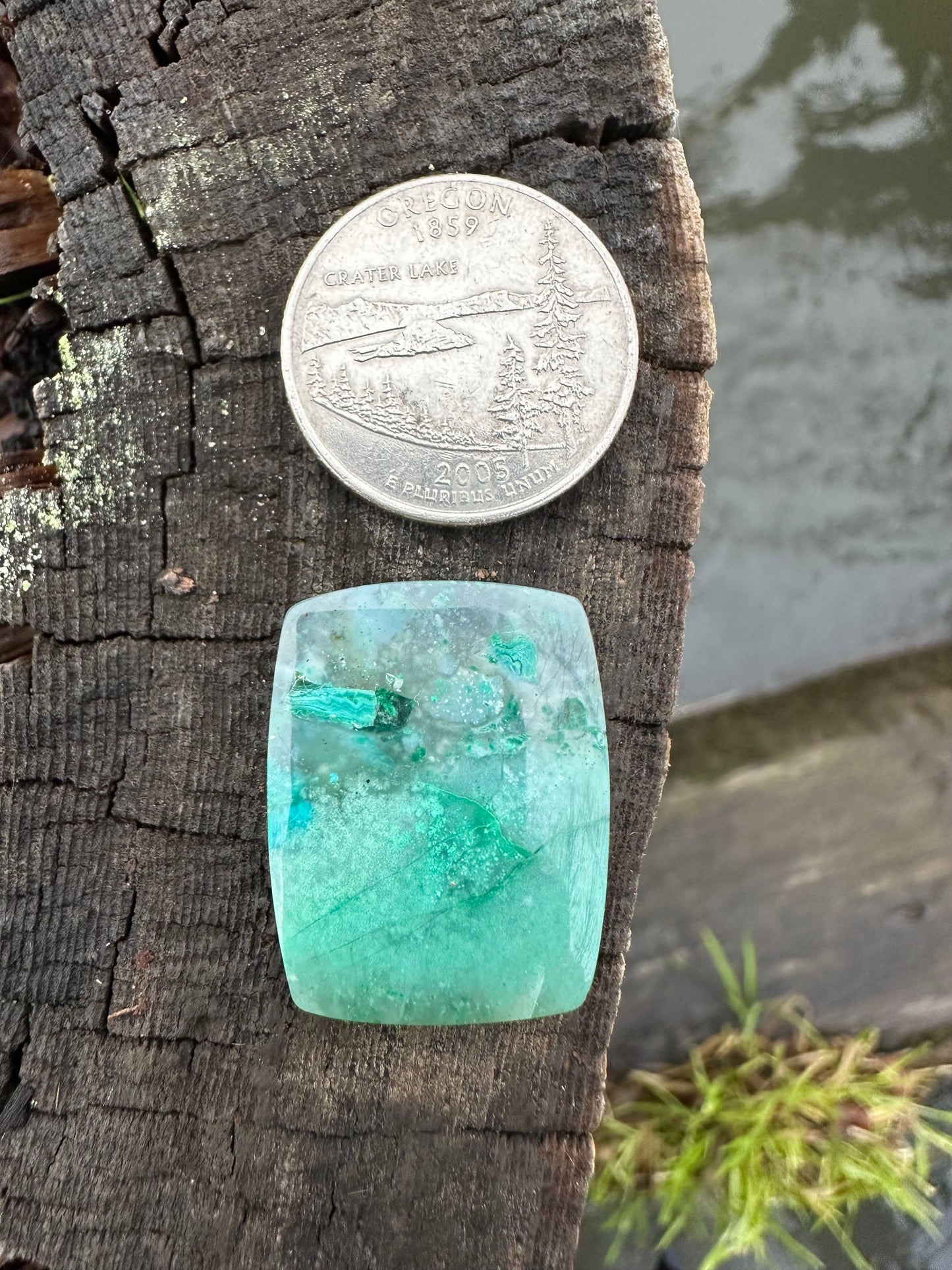 Inspiration Mine chrysocolla and Malachite Chalcedony Cabochon