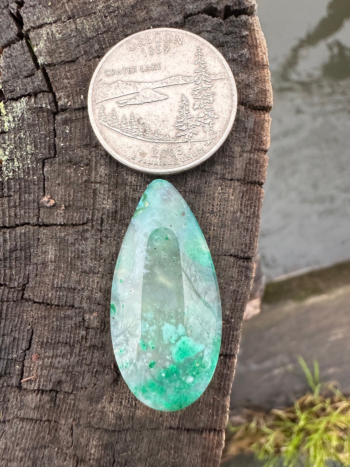 Inspiration Mine Chrysocolla and Malachite Chalcedony Cabochon