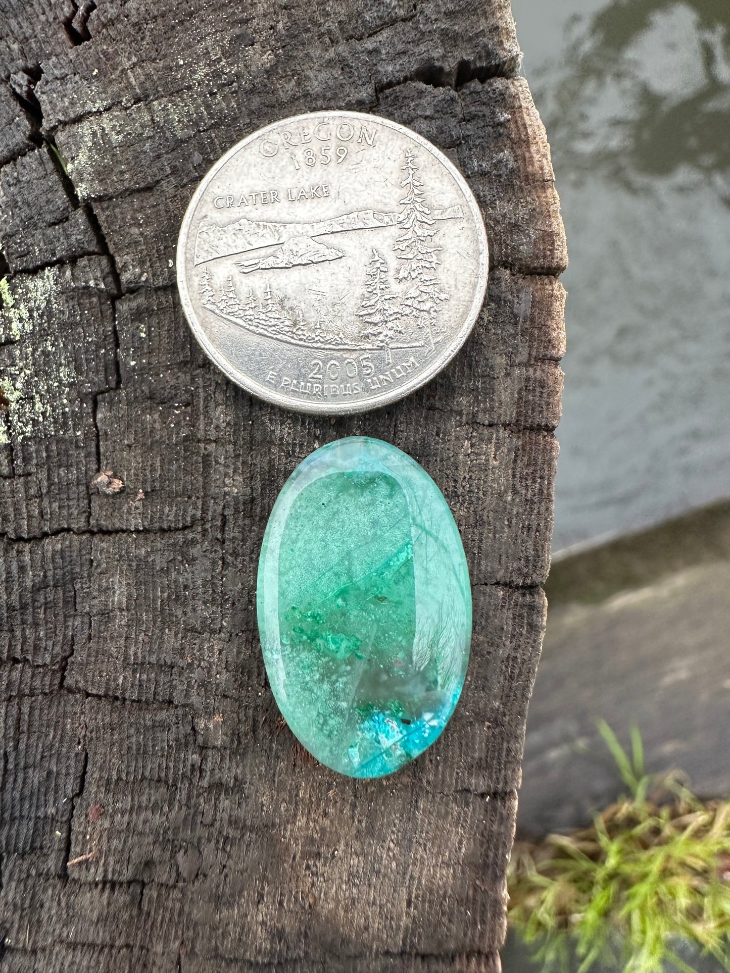 Inspiration Mine Chrysocolla and Malachite Chalcedony Cabochon