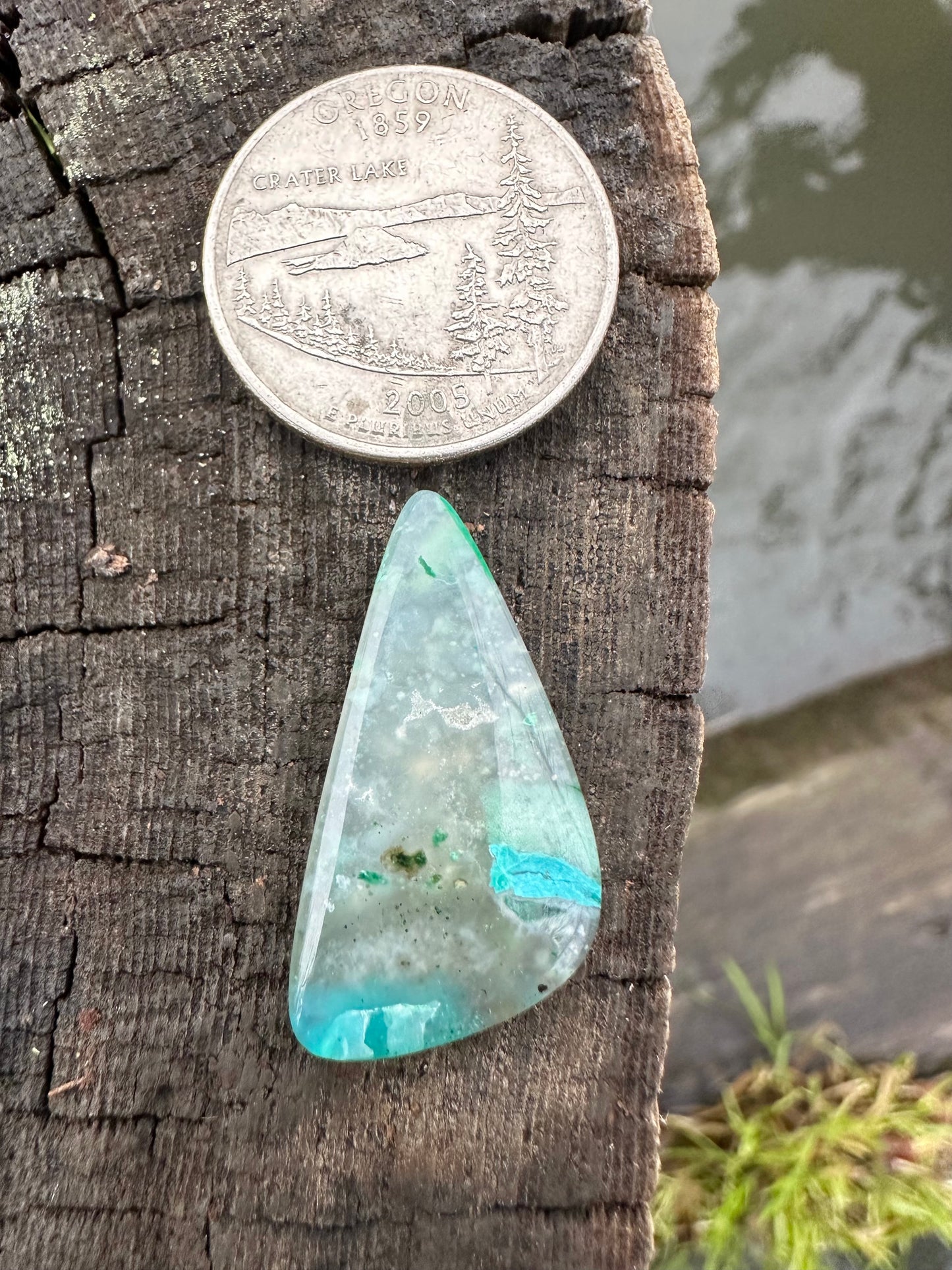 Inspiration Mine Chrysocolla and Malachite Chalcedony Cabochon