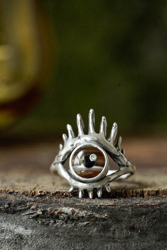 The Eye Ring Sterling Silver - Size 7.5