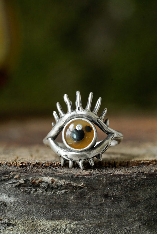 The Eye Ring Sterling Silver - Size 8.5