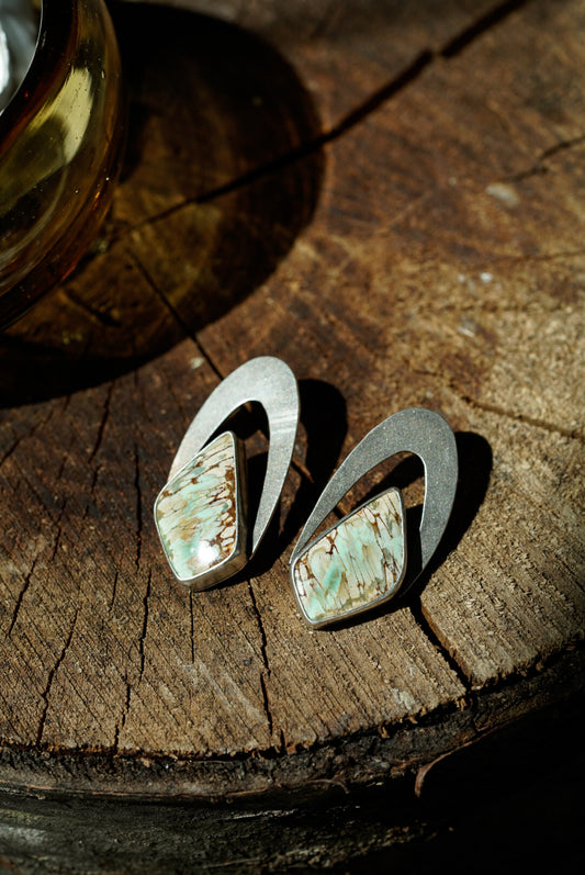 Australian Variscite Statement Earrings