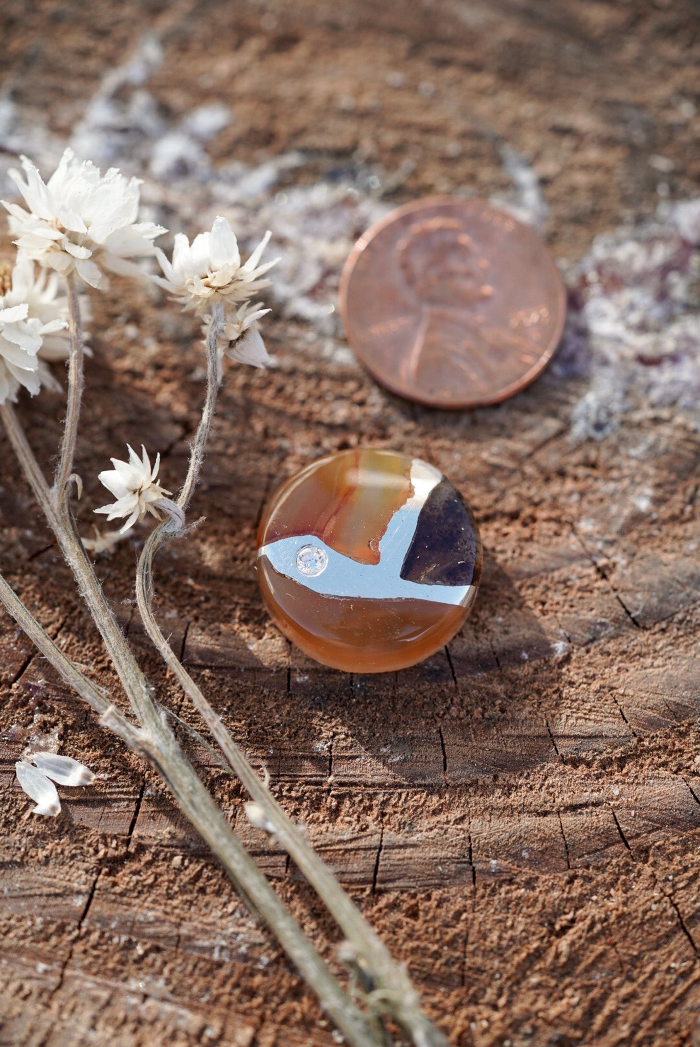 Kintarsia Cabochon - Diamond River No.8