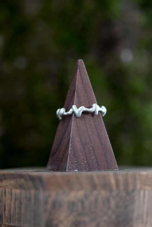 Wild Hearts Ring - Sterling Silver Size 8.5