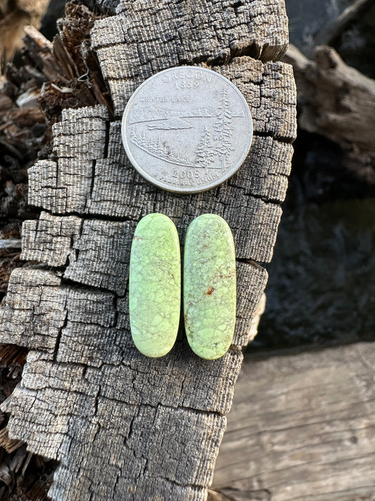 Lemon Chrysoprase Earring Pair Cabochons