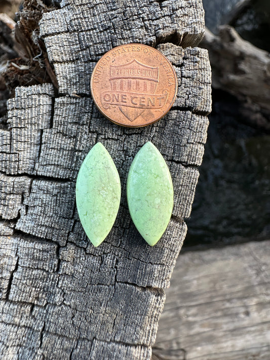 Lemon Chrysoprase Earring Pair Cabochons