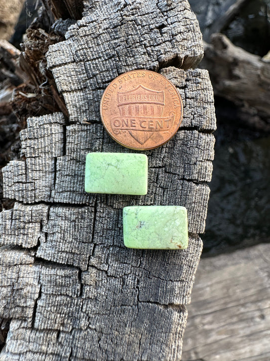 Lemon Chrysoprase Earring Pair Cabochons