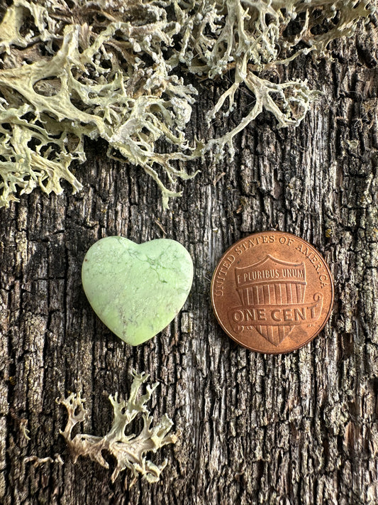 Lemon Chrysoprase Heart Cabochon B